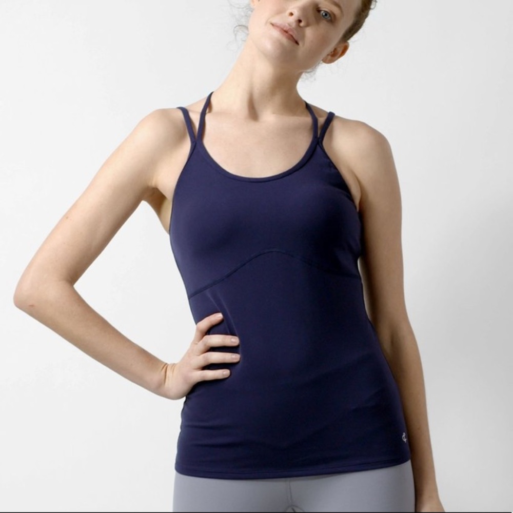 Crane & Lion blue strappy athletic tank top
